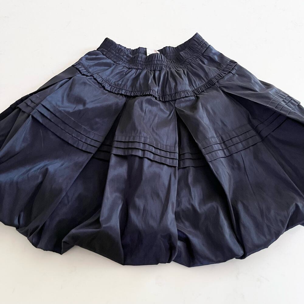 Lottum girls navy blue satin bubble skirt size 6